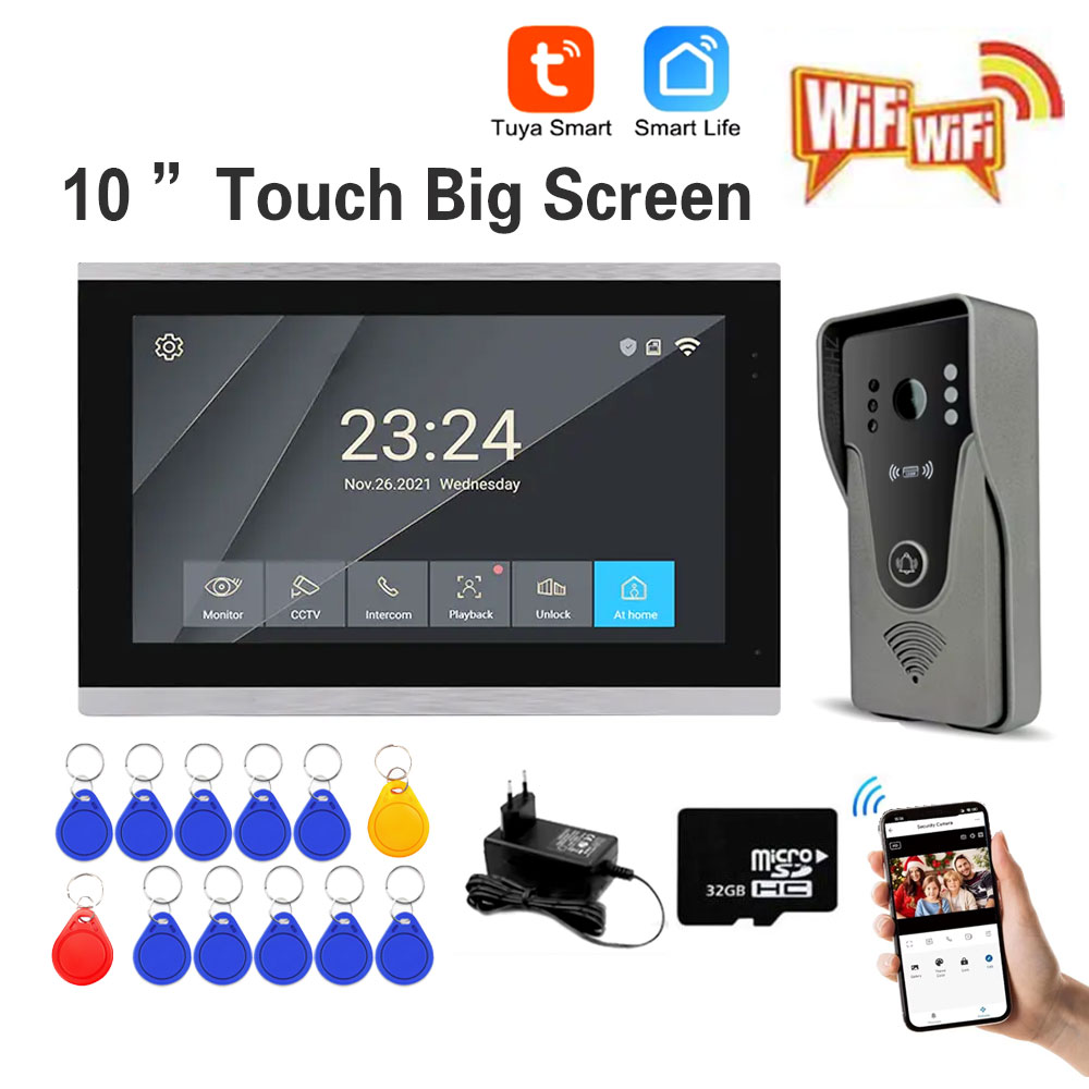 Access Control System Rfid Kit - Tuya 1080P Touch Screen a colori