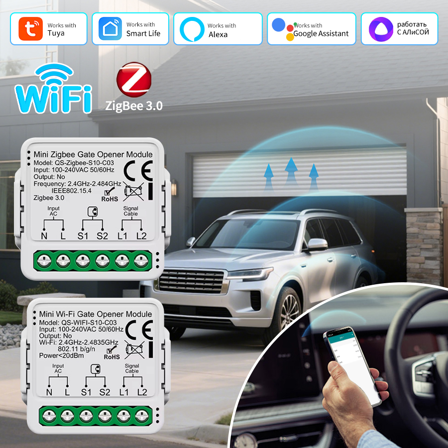 Turnstile Gate Access Control - Interruttore apriporta garage Tuya ZigBee WiFi,