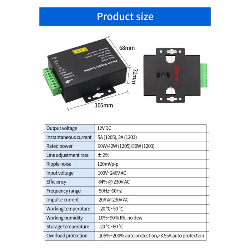 Alimentatore A24U DC 12V 5A AC - Access Control Power Supply 12V 5A recensione e prezzo