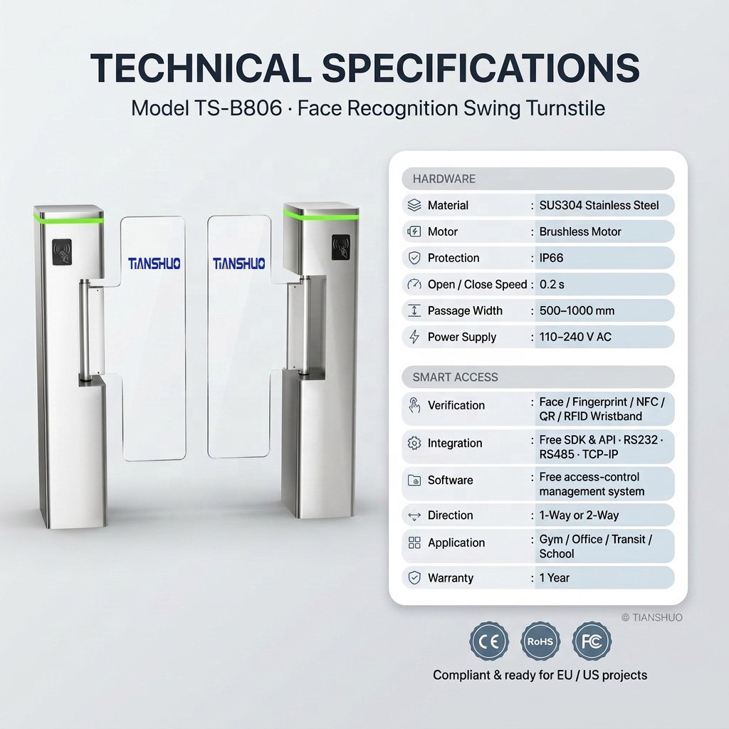 Cancello a battente con contro - Turnstile Gate Access Control recensione e prezzo