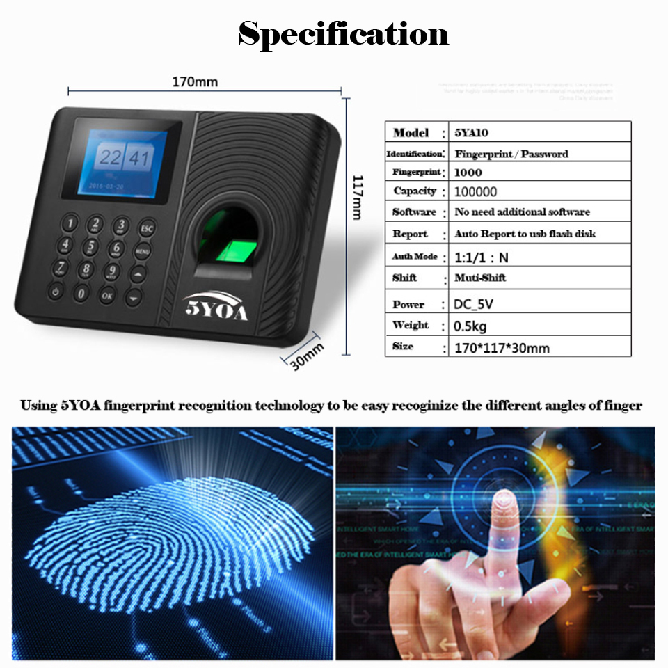 Sistema di rilevazione presenz - Biometric Time Attendance Machine recensione e prezzo